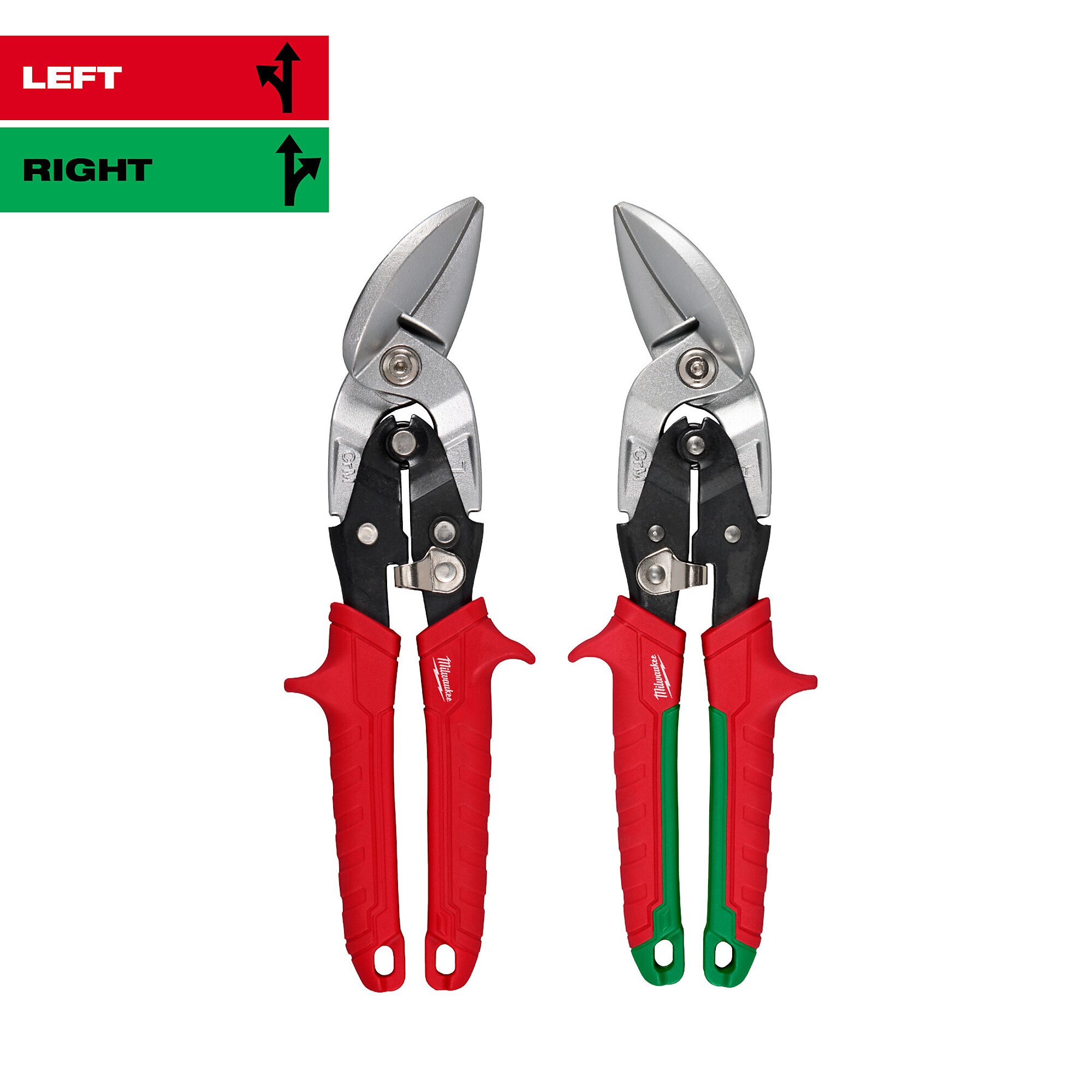 Milwaukee, 2PC Offset Aviation Snip Set, Blade Size 1.61 in, Tool Length 9.88 in, Model# 48-22-4553